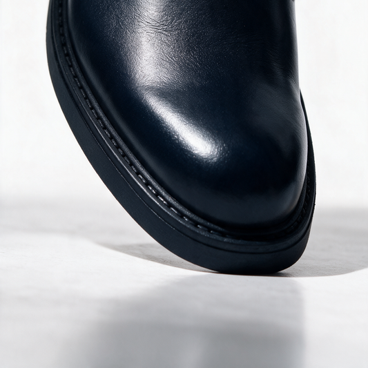 Stringate Derby in Pelle - Blu - Arconero