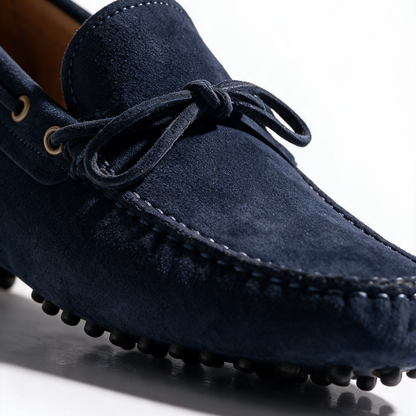 Mocassini Laccetti in Camoscio - Blu - Arconero