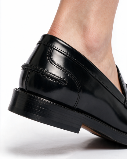 Mocassini A104PN Donna con fiocco in Pelle - Nero - Arconero