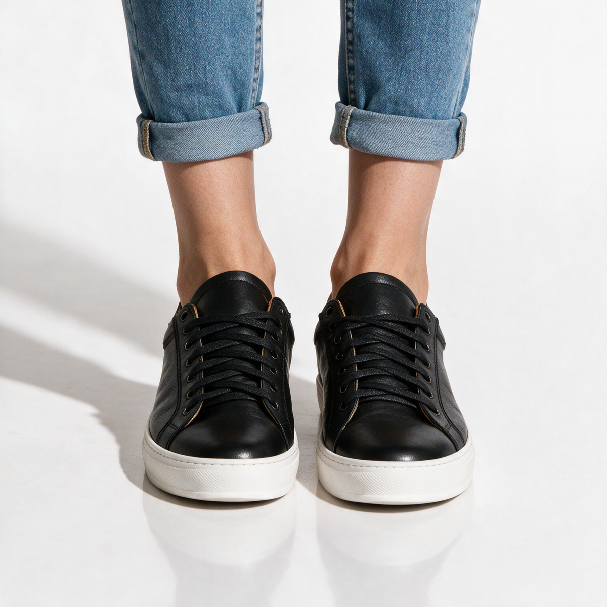 Sneakers Donna in Pelle - Nero - Arconero