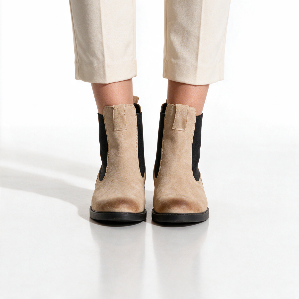 Stivaletti Beatles Donna in Camoscio - Taupe - Arconero