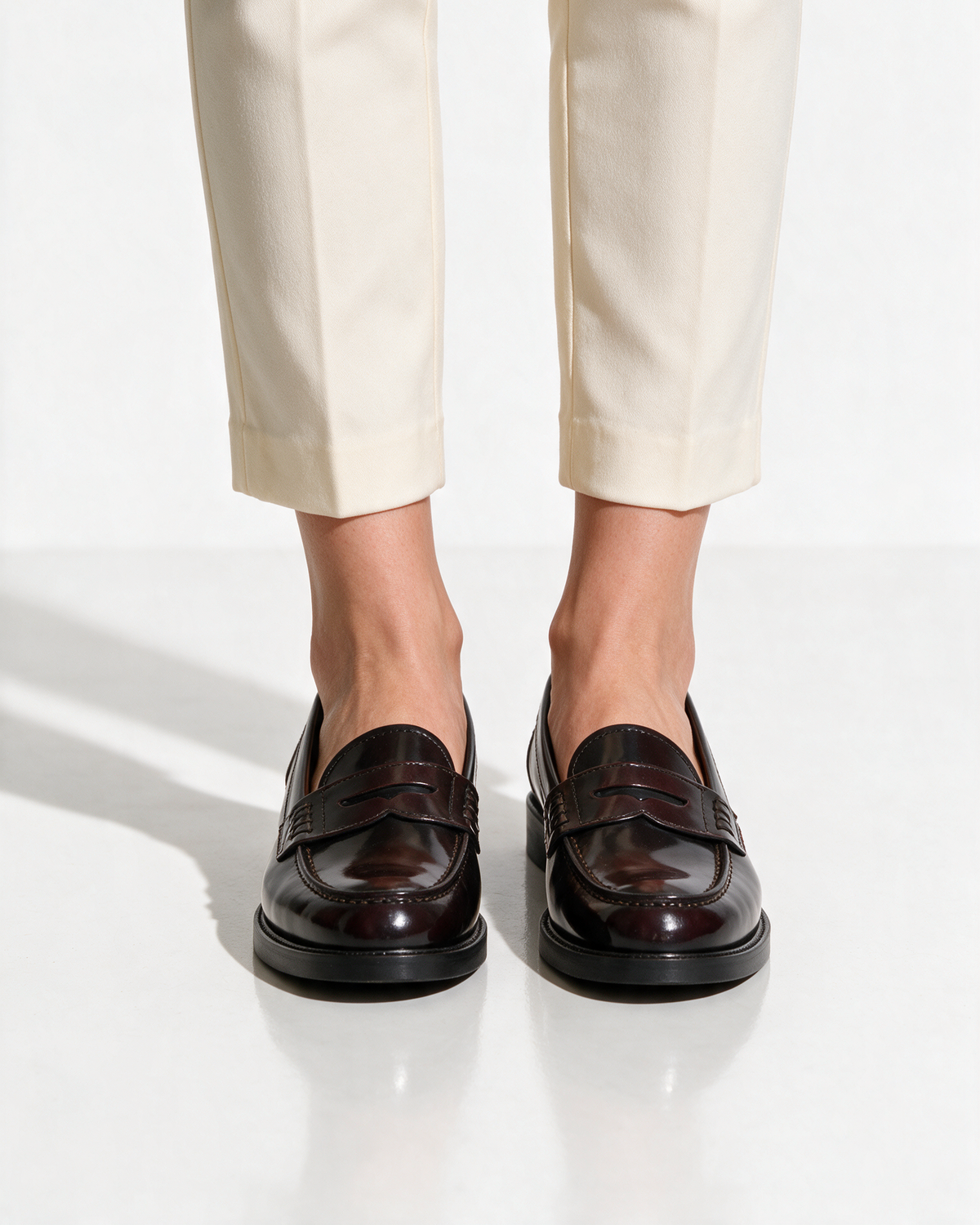 Mocassini Donna in Pelle - Bordeaux - Arconero