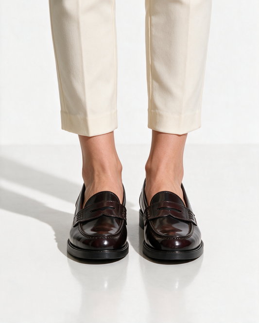 Mocassini Donna in Pelle - Bordeaux - Arconero