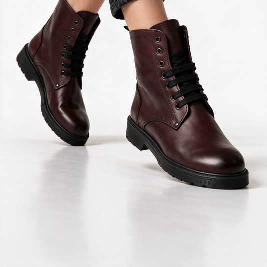 Stivaletti Donna in Pelle - Bordeaux - Arconero