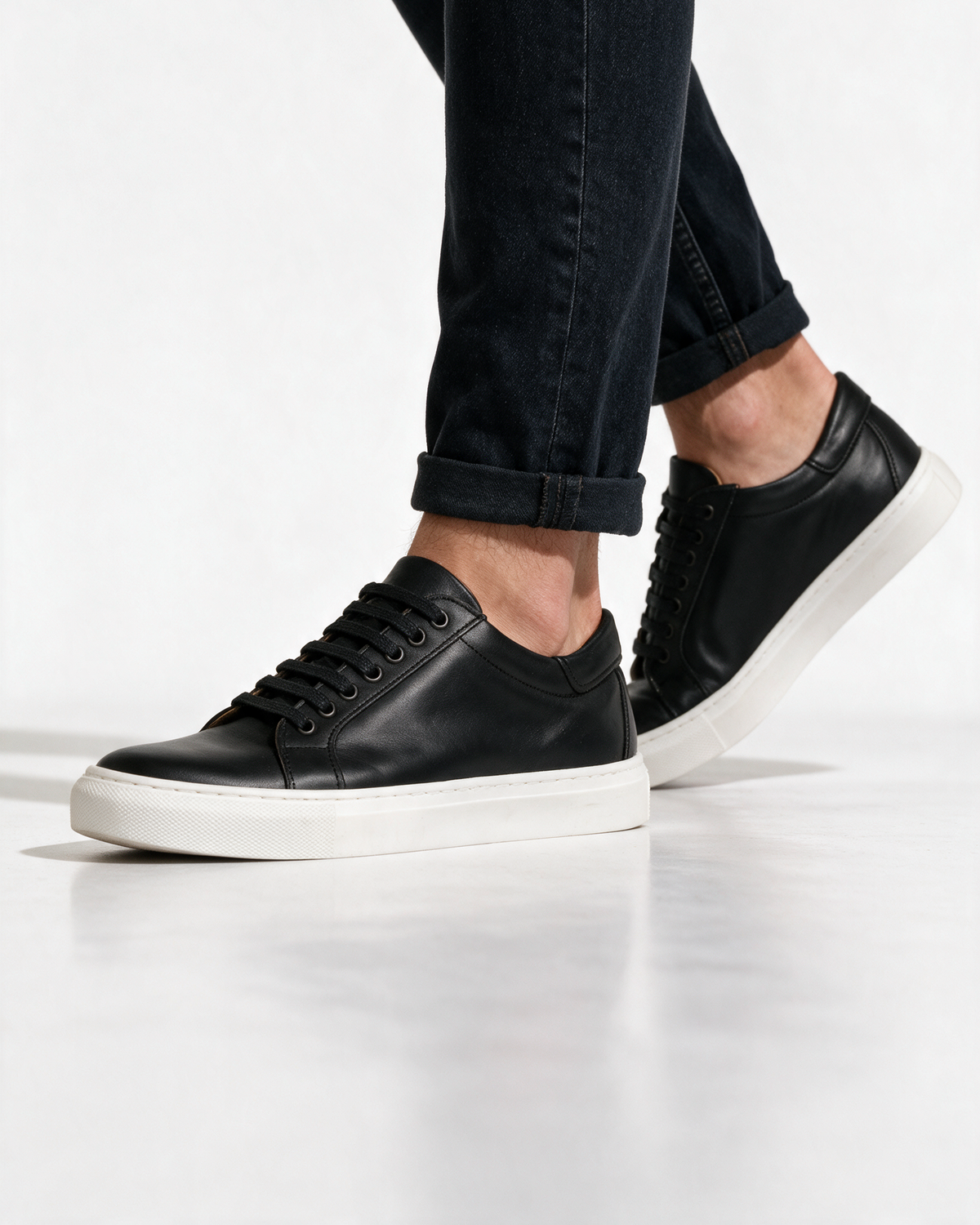 Sneakers Uomo in Pelle - Nero - Arconero