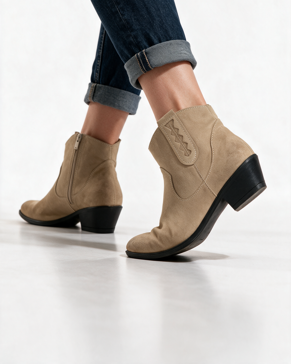 Stivaletti Donna Texani - Taupe - Arconero