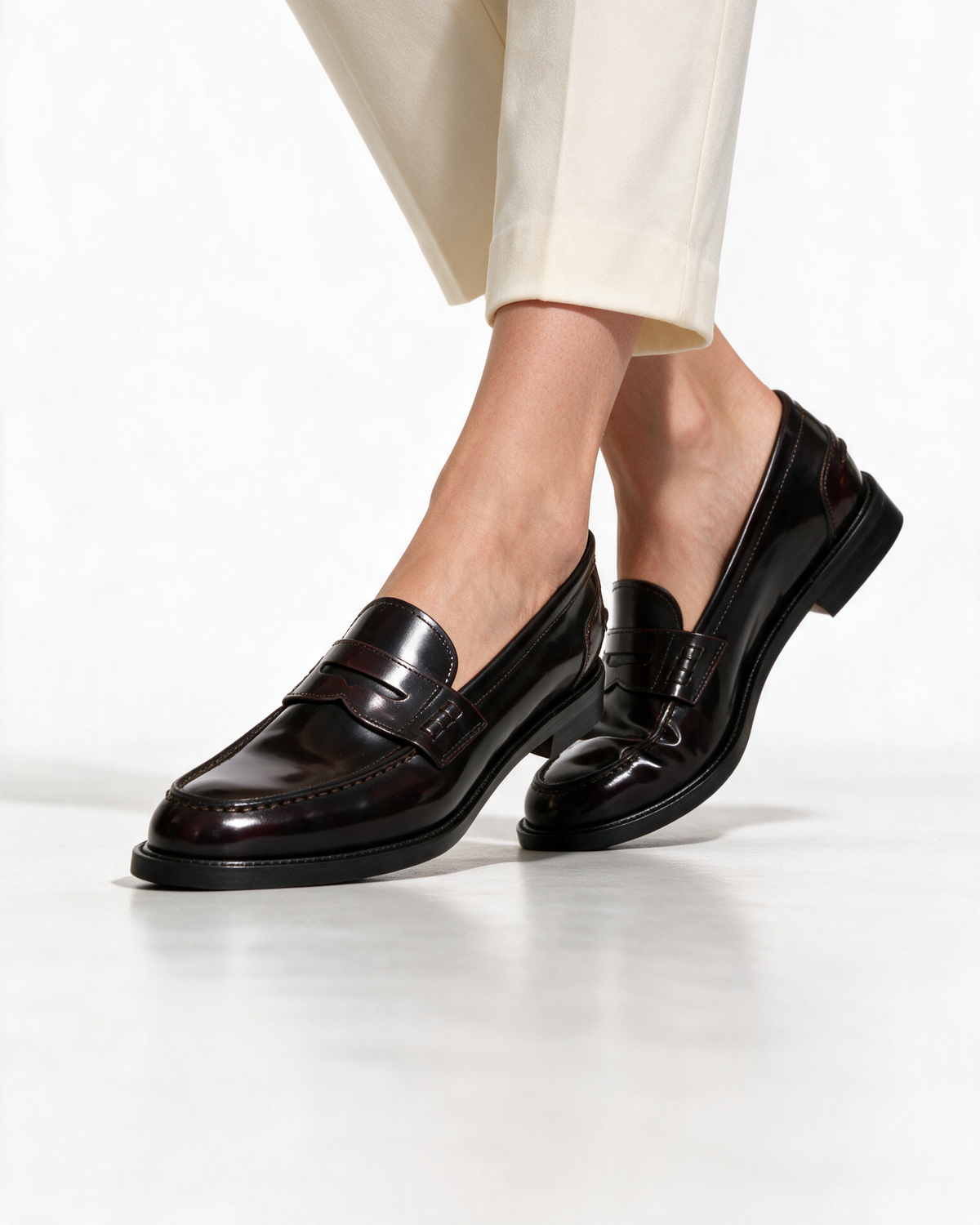 Mocassini Donna in Pelle - Bordeaux - Arconero