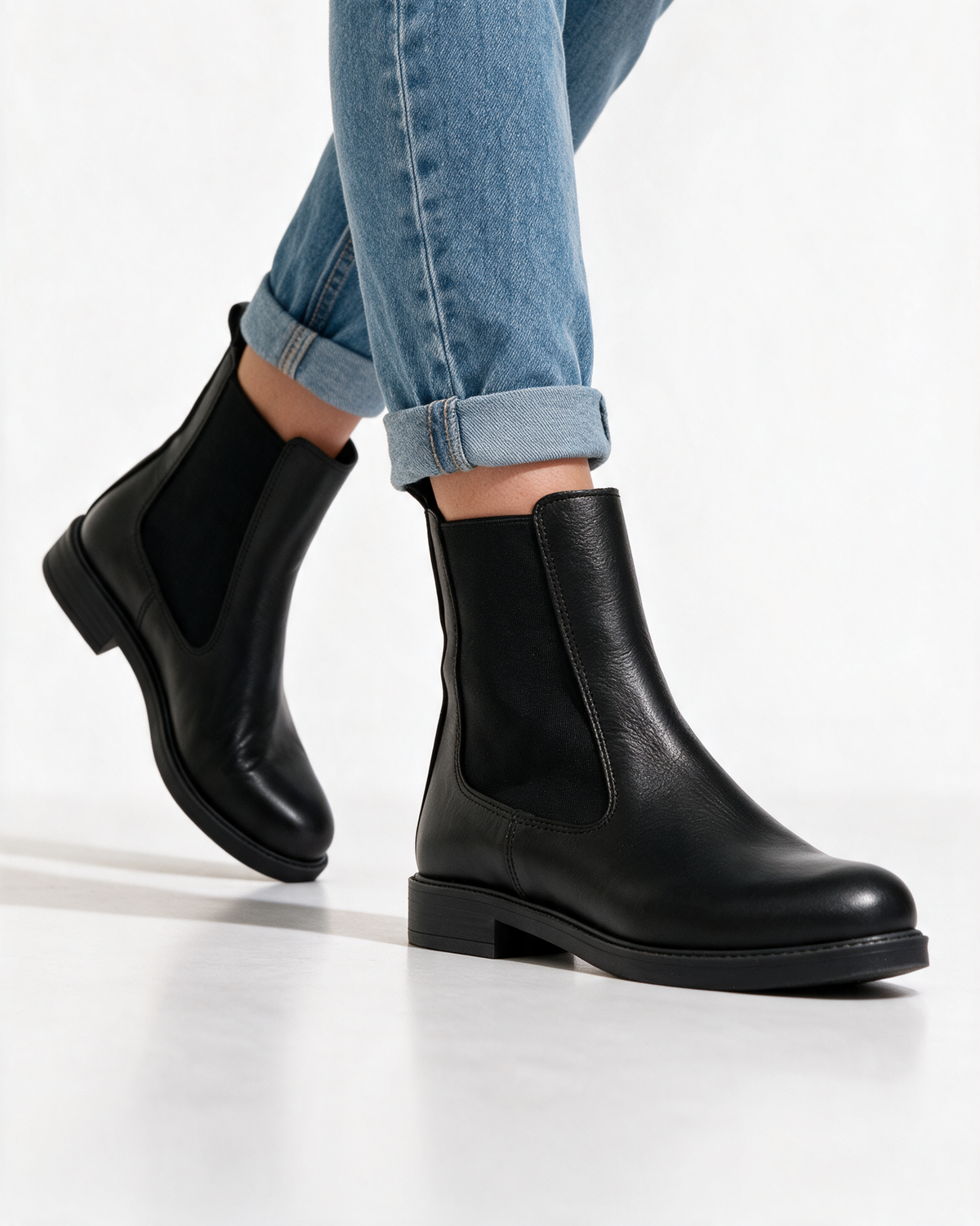 Stivaletti Beatles Donna in Pelle - Nero - Arconero