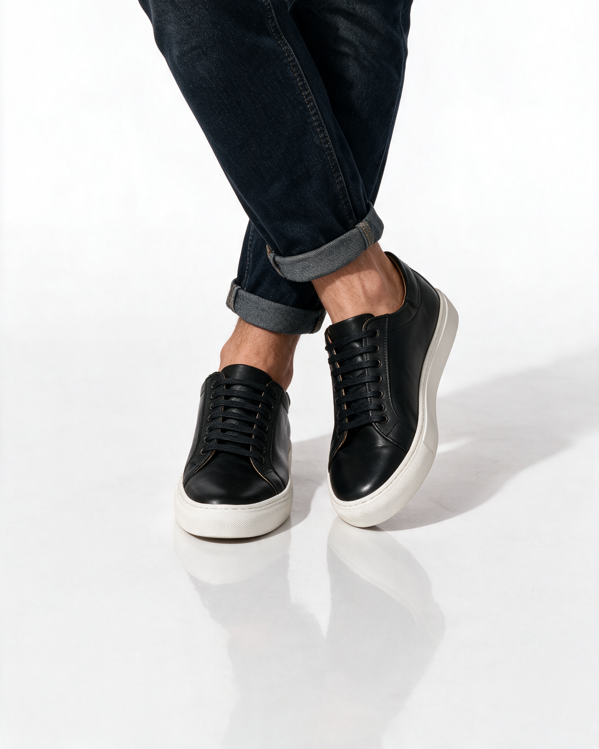 Sneakers Uomo in Pelle - Nero - Arconero