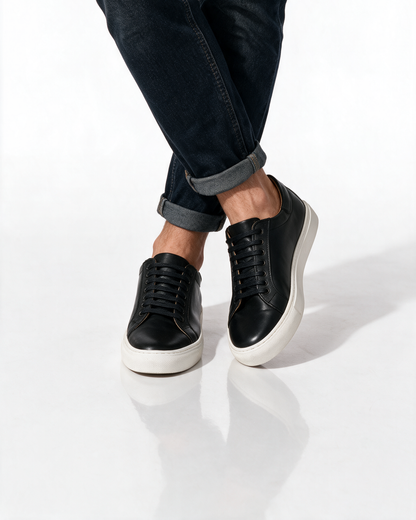 Sneakers Uomo in Pelle - Nero - Arconero