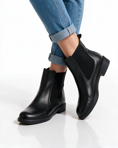 Stivaletti Beatles Donna in Pelle - Nero - Arconero