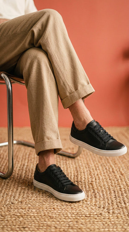 Sneakers Uomo in Pelle - Nero - Arconero