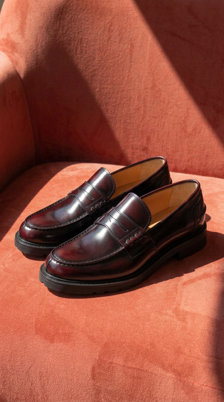 Mocassini college in pelle abrasivata - Bordeaux - Arconero