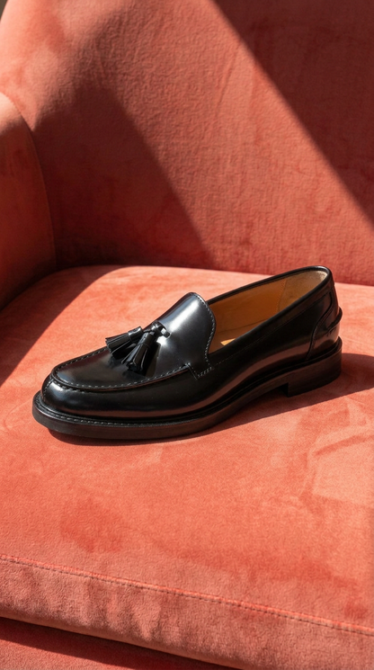 Mocassini A104PN Donna con fiocco in Pelle - Nero - Arconero