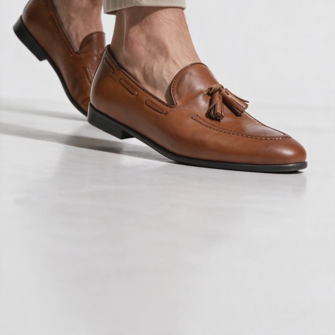 Mocassini con fiocco in pelle - Cuoio - Arconero lookbook