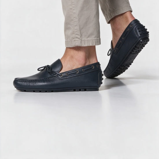 Mocassini Laccetti F.2 in Pelle - Blu - Arconero lookbook