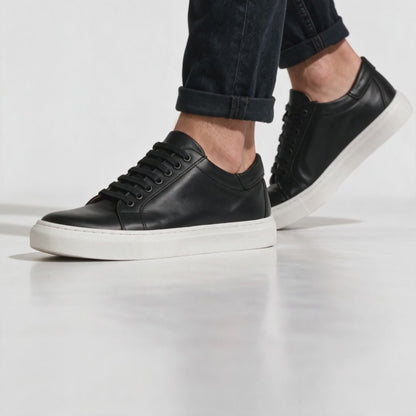 Sneakers Uomo in Pelle - Nero - Arconero lookbook