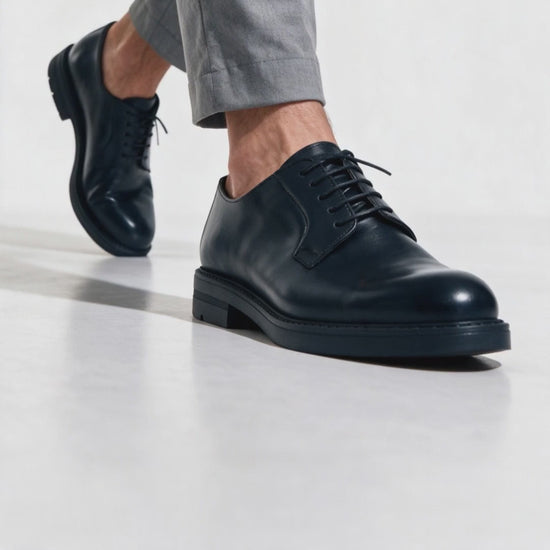 Stringate Derby in Pelle - Blu - Arconero lookbook